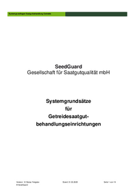 Systemgrundsätze für Saatgutbehandlungseinrichtungen | Getreide | Version 12